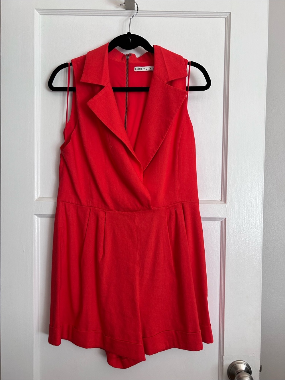 Alice + Olivia Orange Sleeveless Romper
